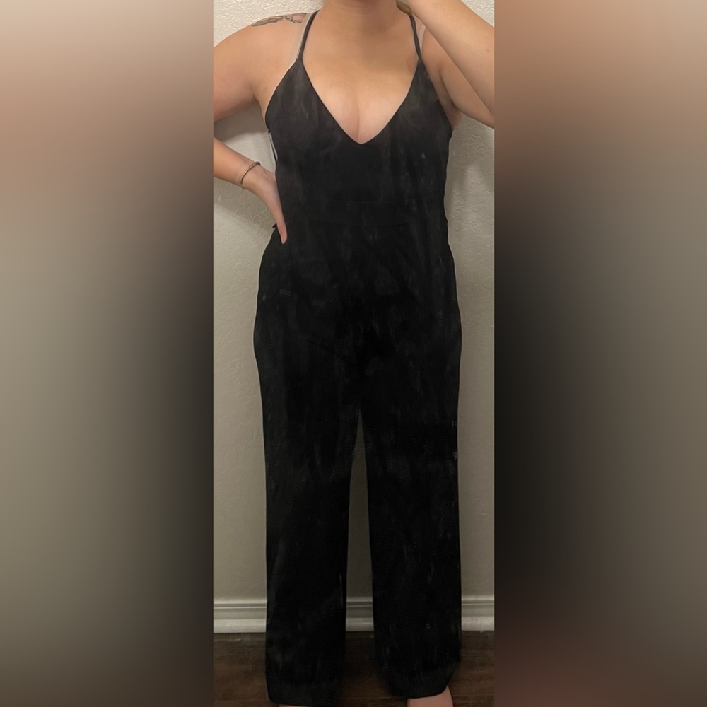 Black wide leg jumpsuit